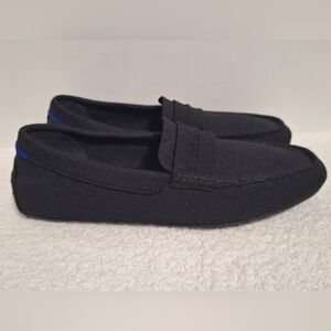 Rothy’s The Driving Loafers Black Blue Flexible Uppers Plush Insoles Men Size 11